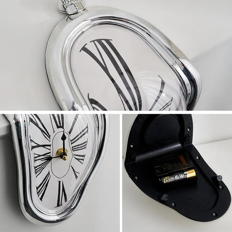 Horloge Murale Forme Fondue 18 cm Silencieuse — 4 Modèles