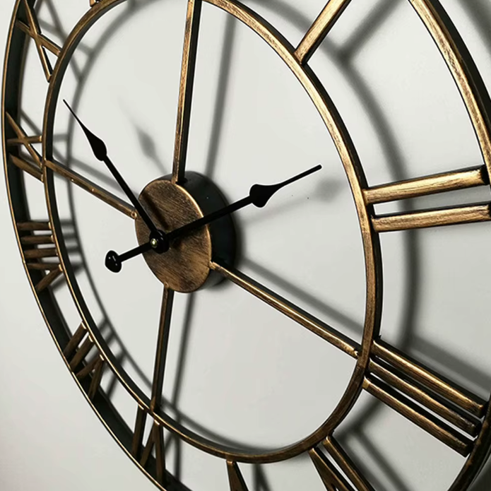 Horloge Murale Métal Vintage 40cm et 60cm Silencieuse 2 Modèles
