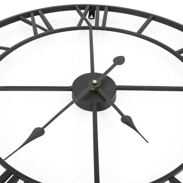 Horloge Murale Métal Vintage 40cm et 60cm Silencieuse 2 Modèles
