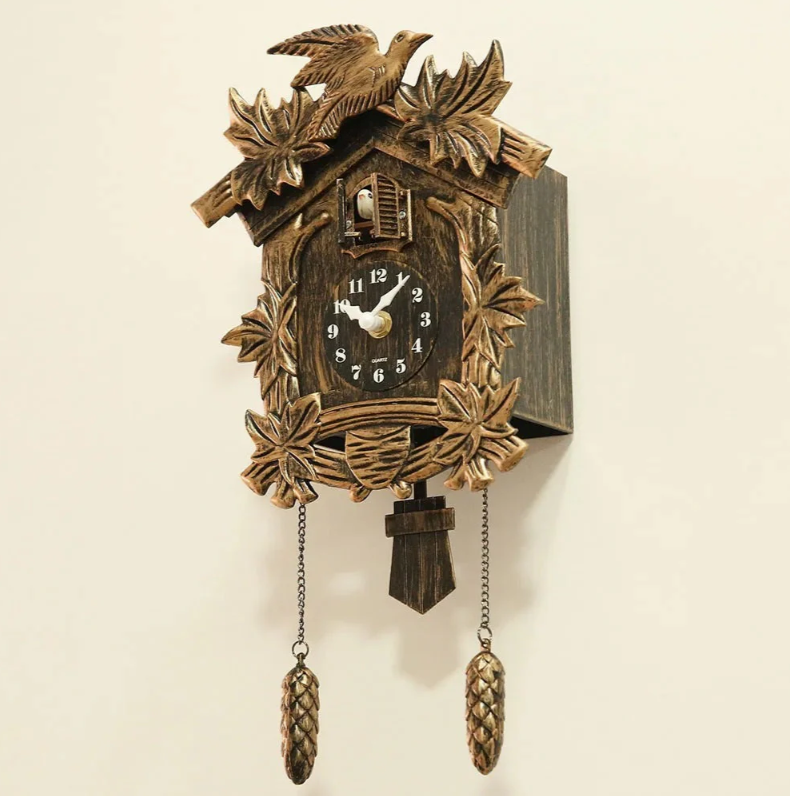 Horloge Murale Coucou Résine 38 cm Pendule Sonore