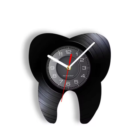 Horloge Murale Vinyle Silencieuse 30 cm Motif Dentiste — 8 Modèles