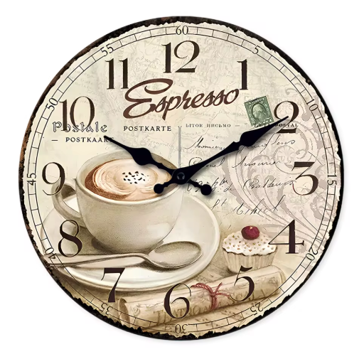 Horloge Murale Cuisine Bambou & Bois 25cm 30cm Mécanisme Silencieux 4 Modèles
