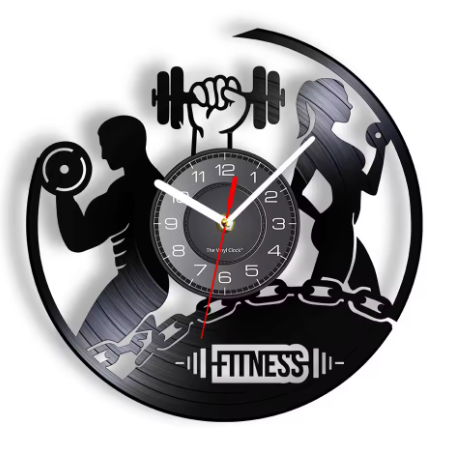Horloge Murale Disque Vinyle Fitness Silencieuse – 30 cm – 9 Modèles