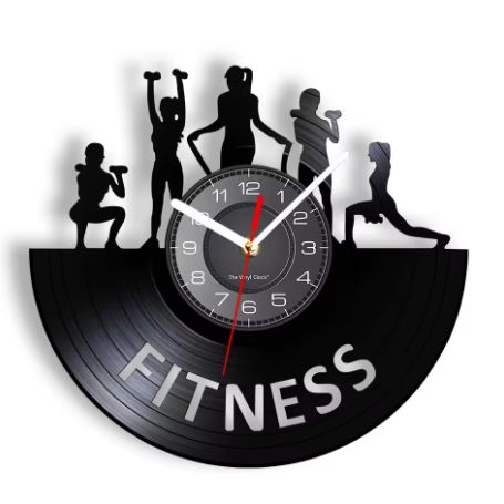 Horloge Murale Disque Vinyle Fitness Silencieuse – 30 cm – 9 Modèles
