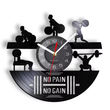 Horloge Murale Disque Vinyle Fitness Silencieuse – 30 cm – 9 Modèles