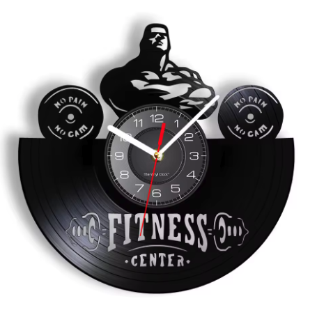 Horloge Murale Disque Vinyle Fitness Silencieuse – 30 cm – 9 Modèles