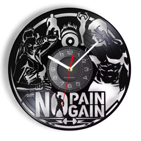 Horloge Murale Disque Vinyle Fitness Silencieuse – 30 cm – 9 Modèles
