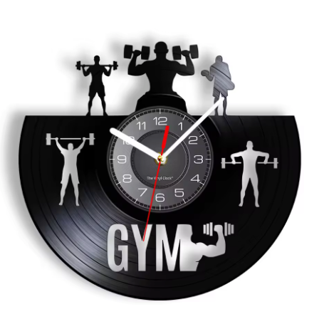 Horloge Murale Disque Vinyle Fitness Silencieuse – 30 cm – 9 Modèles