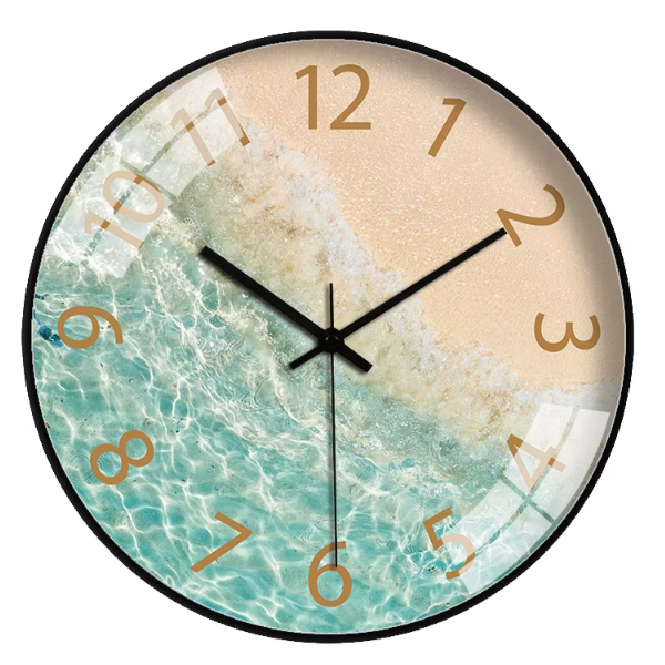 Horloge Murale Paysage Verre Trempé Silencieuse – 20 cm – 10 Modèles