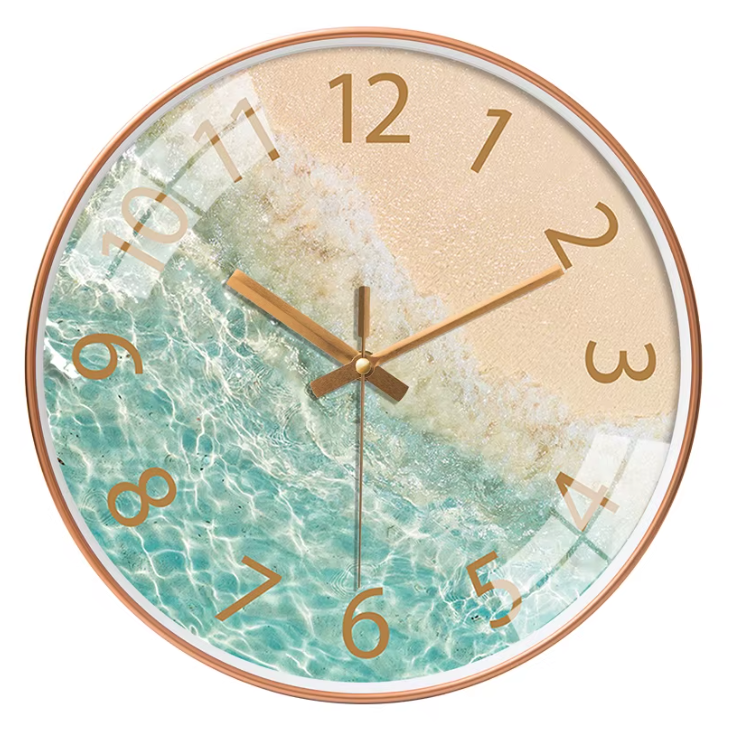 Horloge Murale Paysage Verre Trempé Silencieuse – 20 cm – 10 Modèles