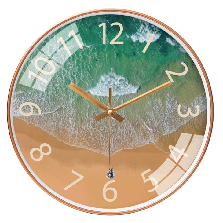 Horloge Murale Paysage Verre Trempé Silencieuse – 20 cm – 10 Modèles
