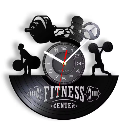 Horloge Murale Disque Vinyle Fitness Silencieuse – 30 cm – 9 Modèles