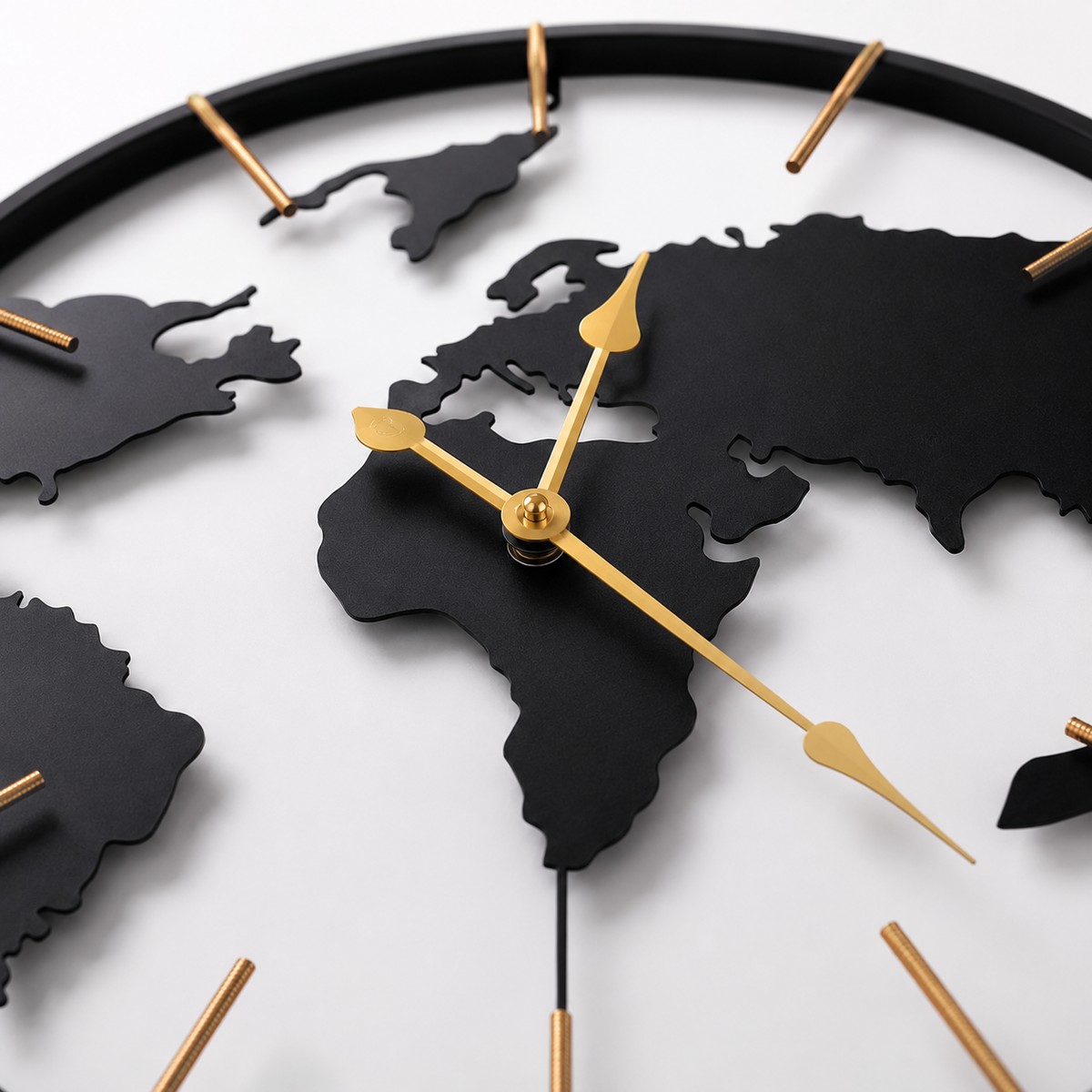Horloge Murale Métal Carte du Monde 60cm Mécanisme Silencieux
