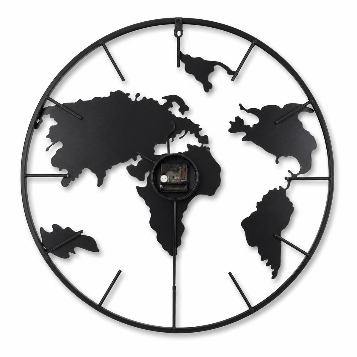 Horloge Murale Métal Carte du Monde 60cm Mécanisme Silencieux
