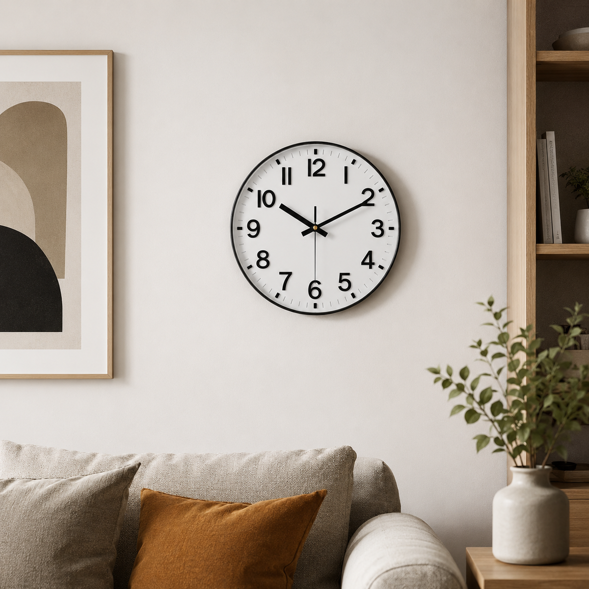 Horloge Murale Ronde Verre Trempé 20–30cm Silencieuse 9 Modèles