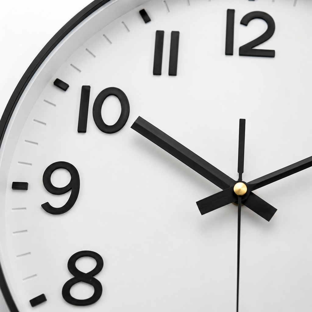 Horloge Murale Ronde Verre Trempé 20–30cm Silencieuse 9 Modèles