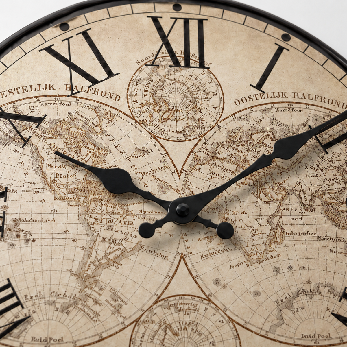 Horloge Murale Carte du Monde Bois Silencieuse – 25, 30, 35, 40 cm
