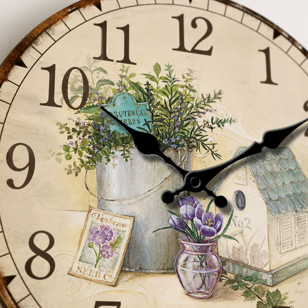 Horloge Murale Campagne Bois Silencieuse – 30, 35, 40 cm