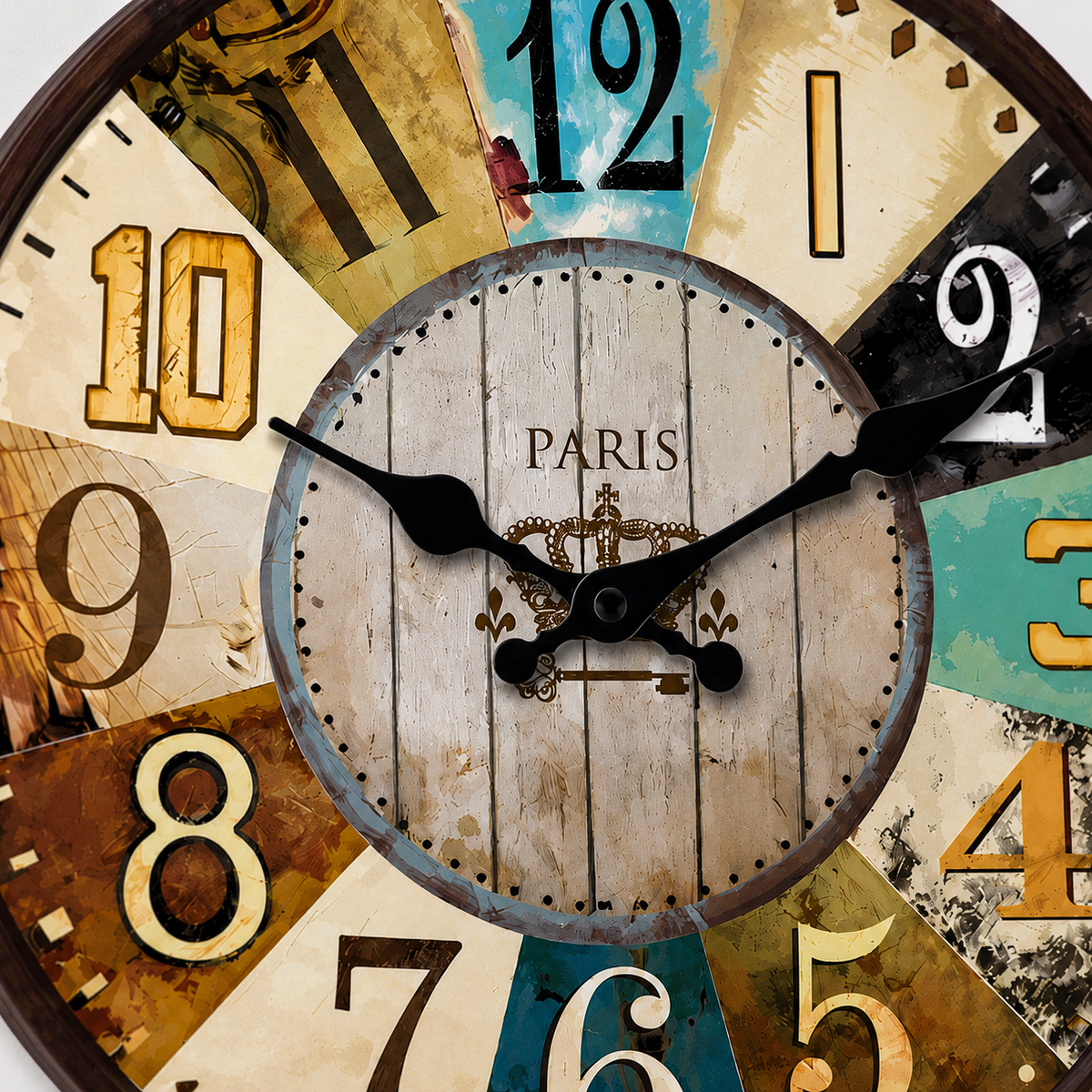 Horloge Murale Colorée Bois Silencieuse – 25, 30, 35, 40 cm
