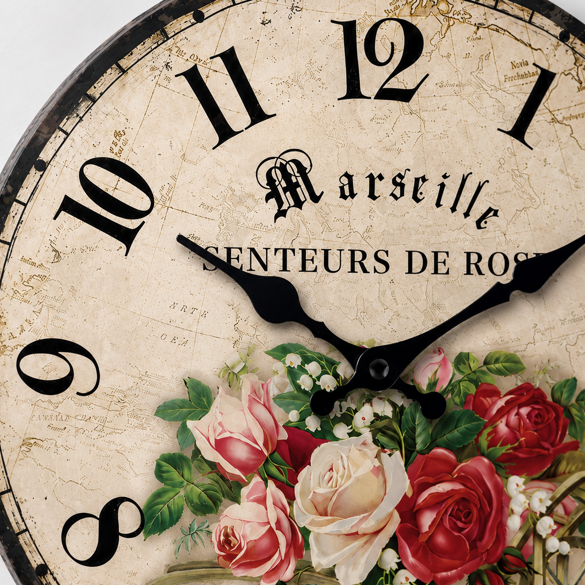 Horloge Murale Fleurie Bois Silencieuse – 25, 30, 35, 40 cm