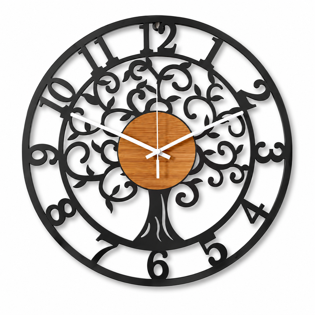 Horloge Murale Arbre de Vie Métal Silencieuse – 30, 35, 40 cm