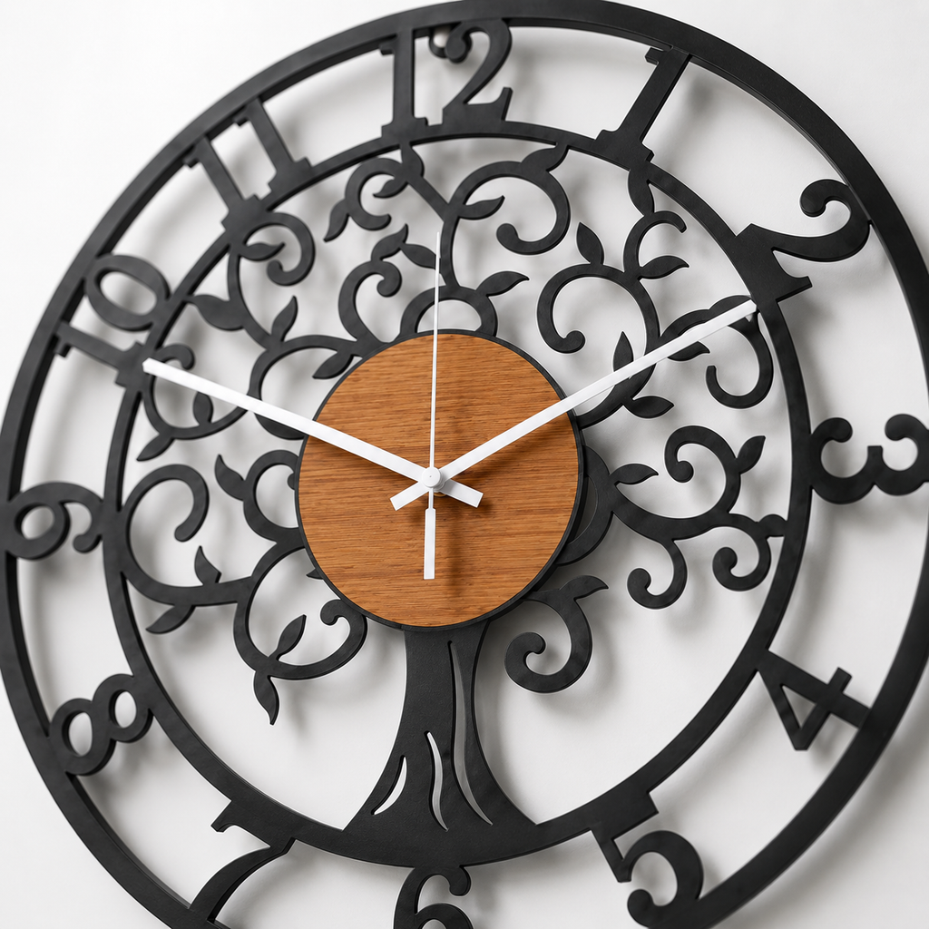Horloge Murale Arbre de Vie Métal Silencieuse – 30, 35, 40 cm
