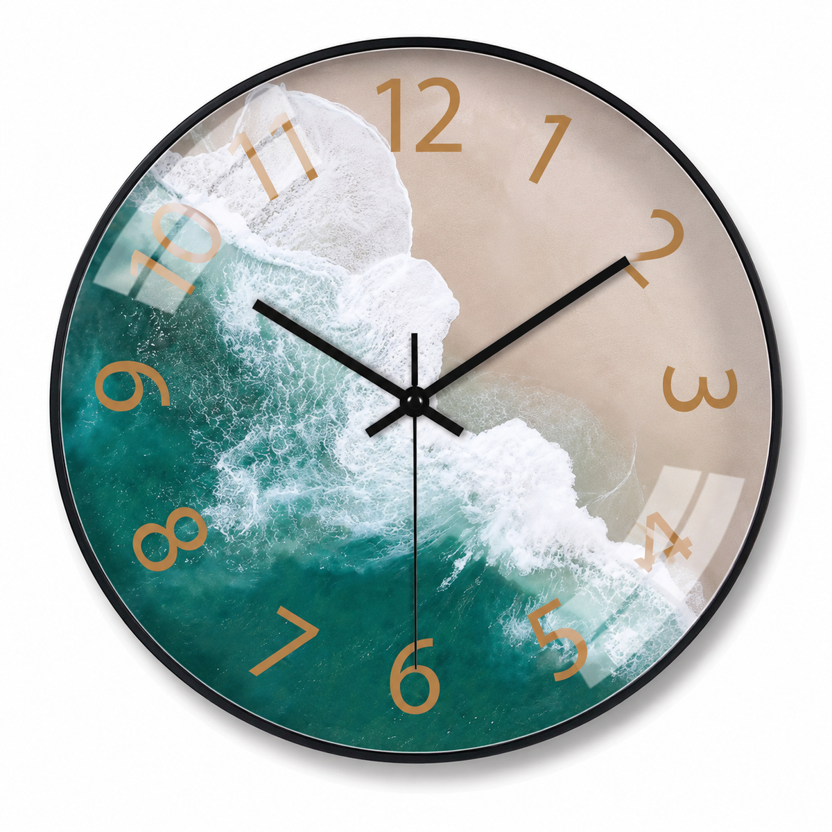 Horloge Murale Paysage Verre Trempé Silencieuse – 20 cm – 10 Modèles