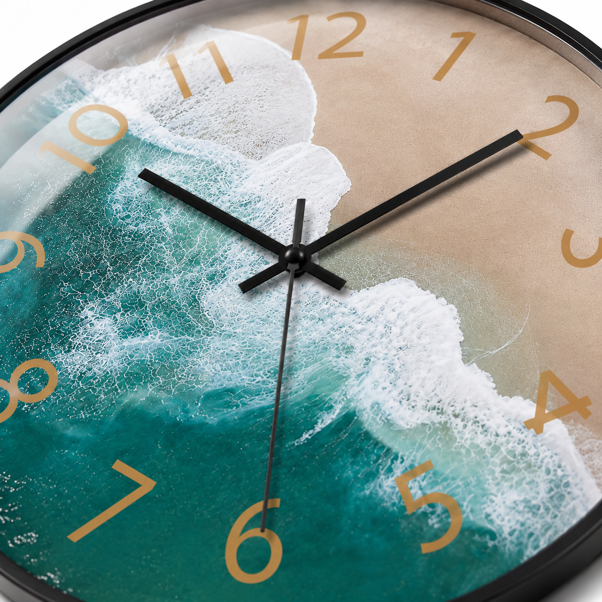 Horloge Murale Paysage Verre Trempé Silencieuse – 20 cm – 10 Modèles