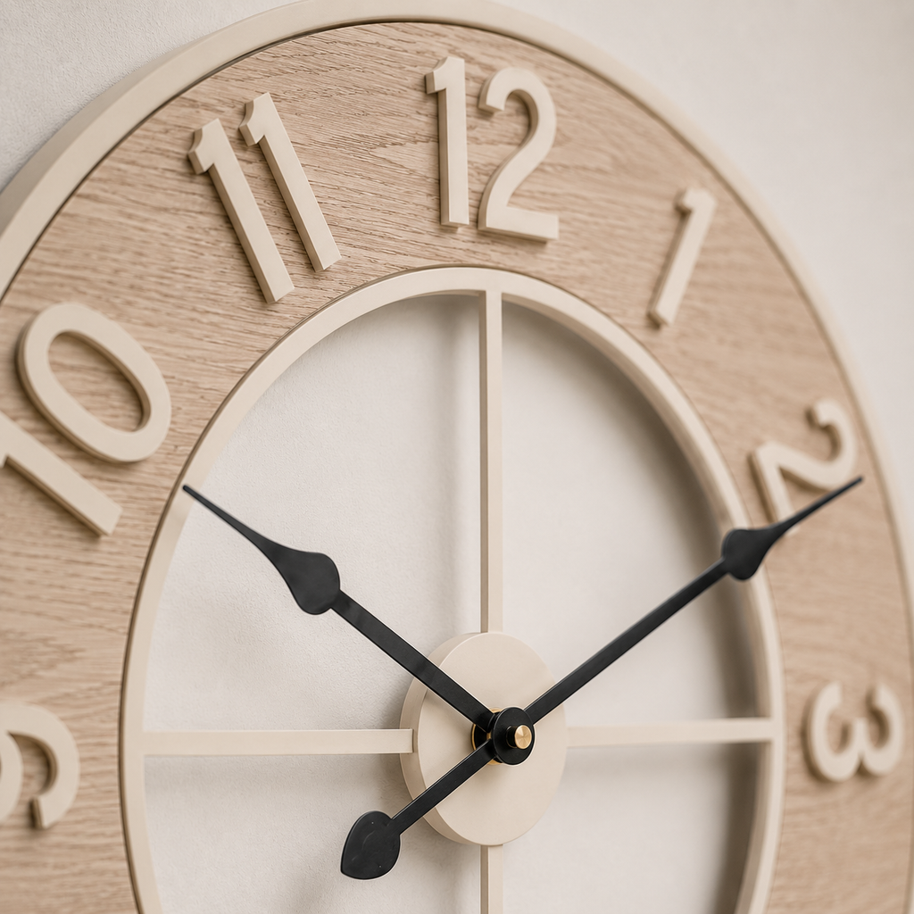 Grande Horloge Murale Bois Silencieuse – 60 cm