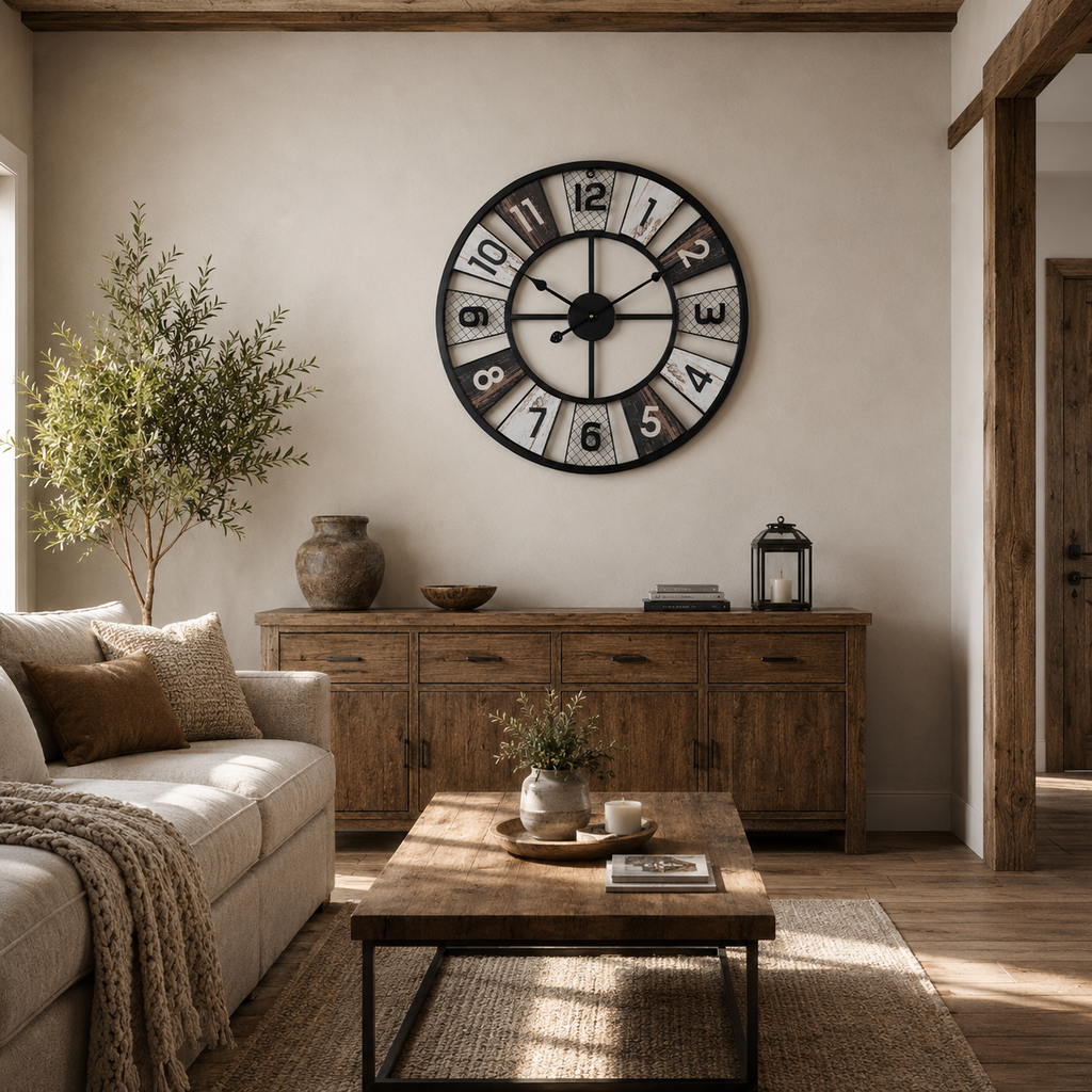 Grande Horloge Murale Industrielle Métal Silencieuse – 60 cm