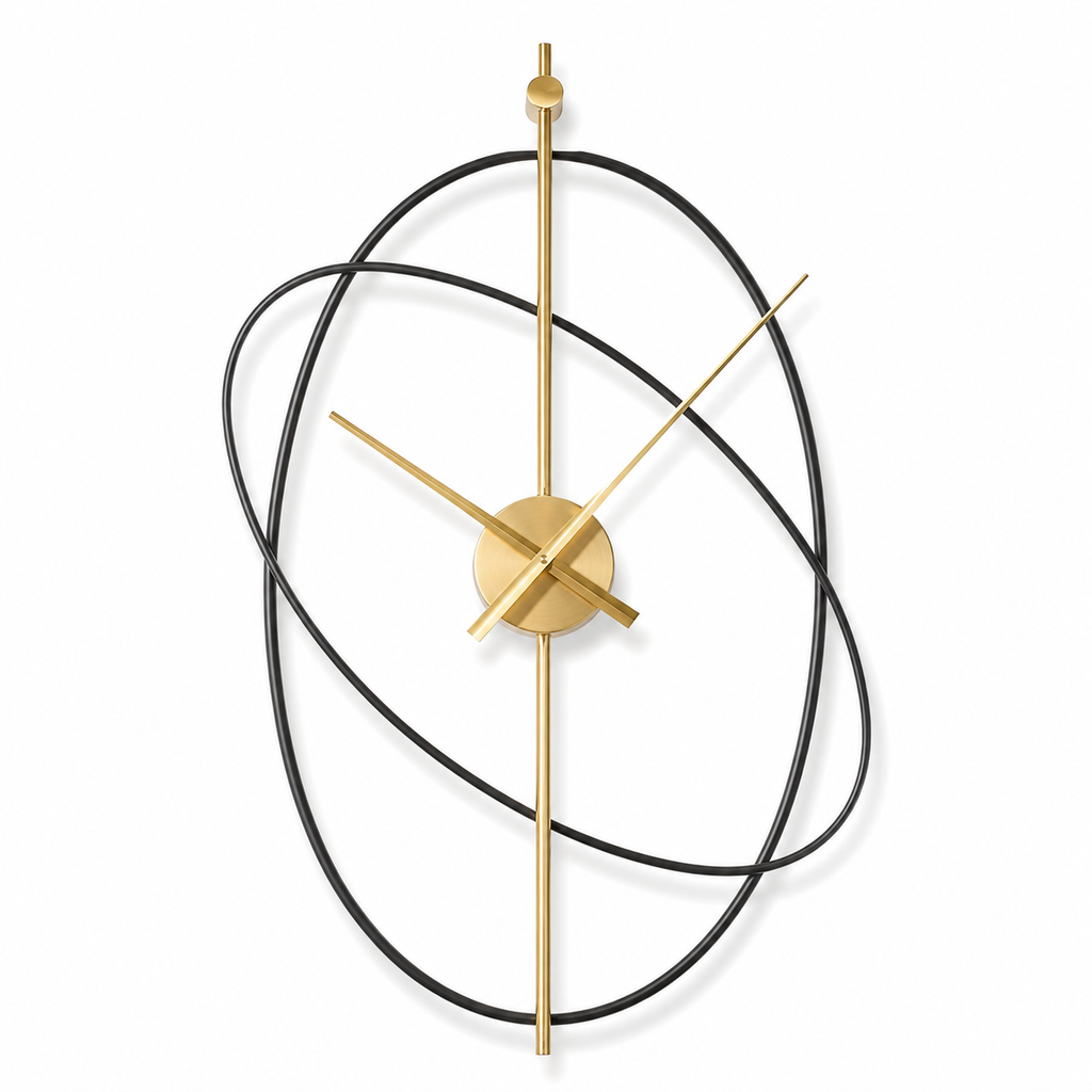 Horloge Murale Design Métal Anneaux Silencieuse
