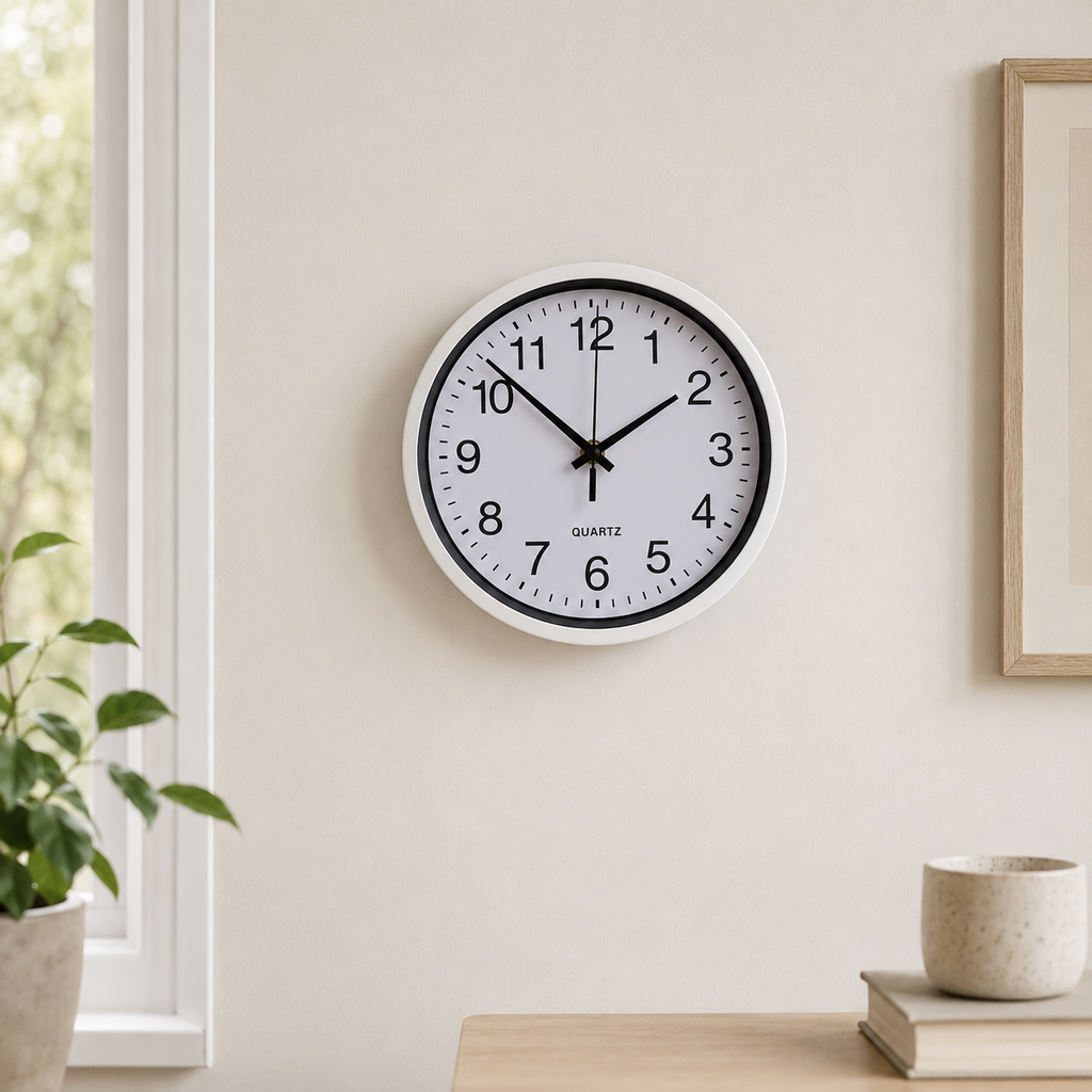 Horloge Murale Ronde Silencieuse – 20 cm – 7 Modèles