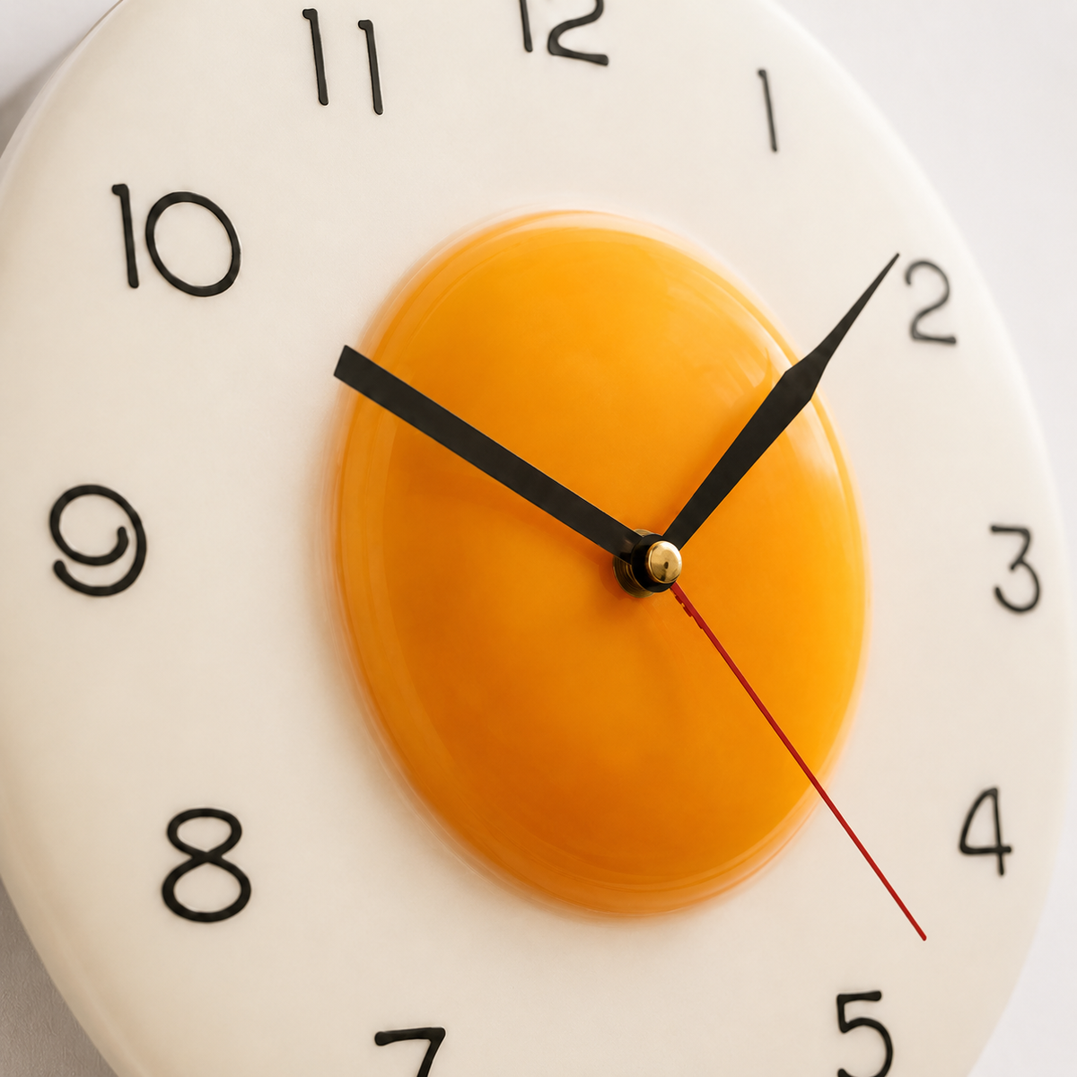 Horloge Murale Cuisine Motif Œuf au Plat 30cm Mécanisme Silencieux