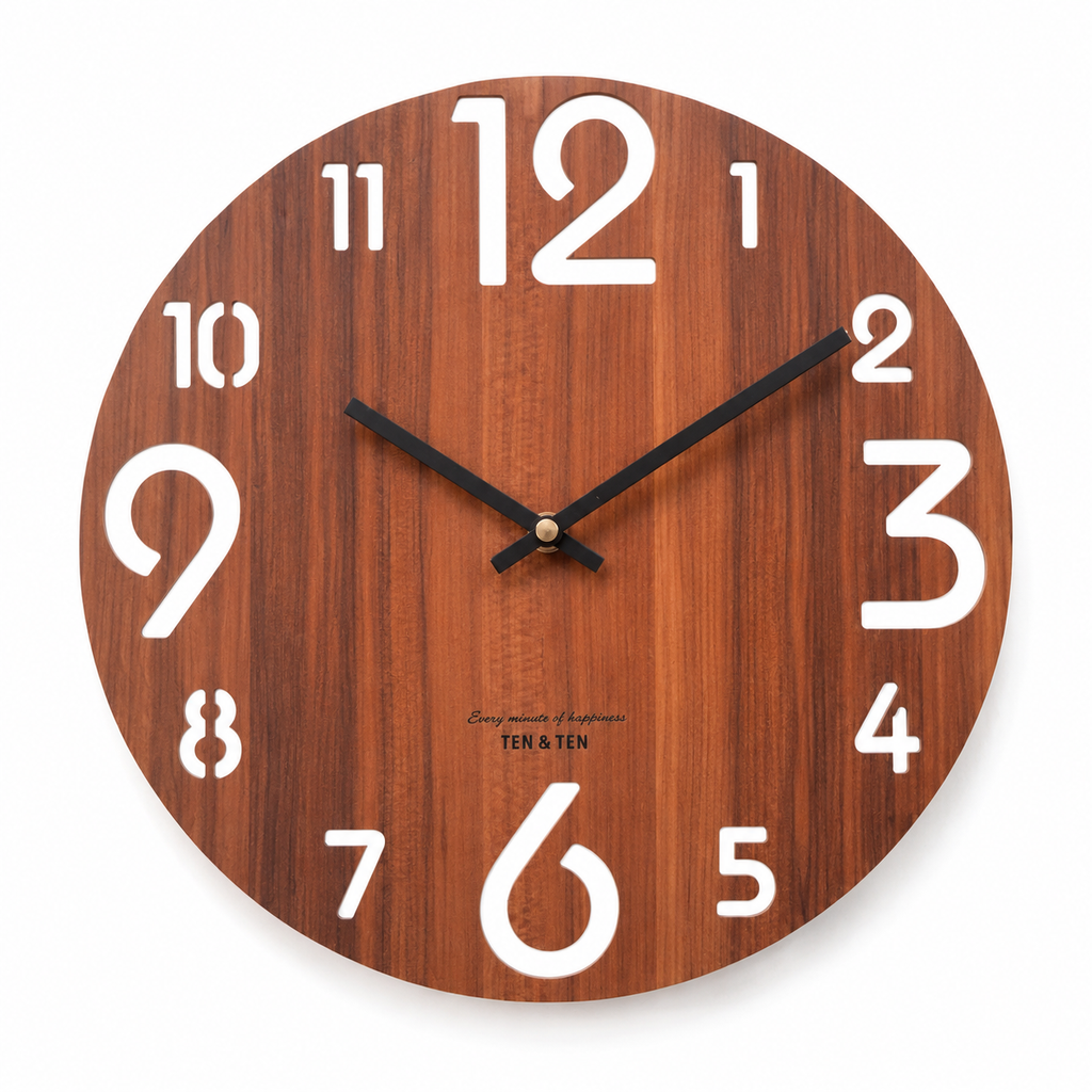Horloge Murale Ronde Bois MDF 30cm 8 Modèles