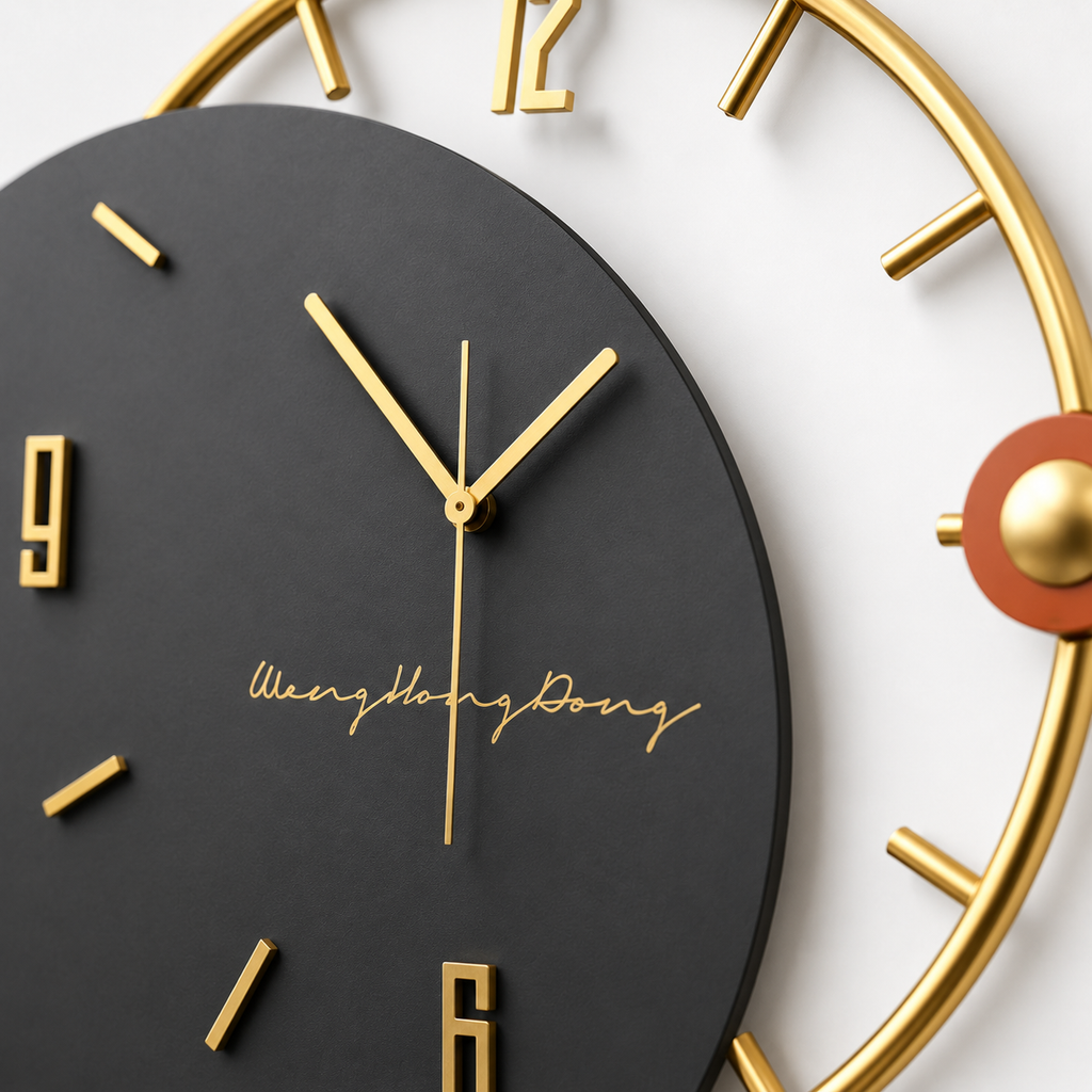 Horloge Murale Métal Pendule Design Nordique 52x68cm