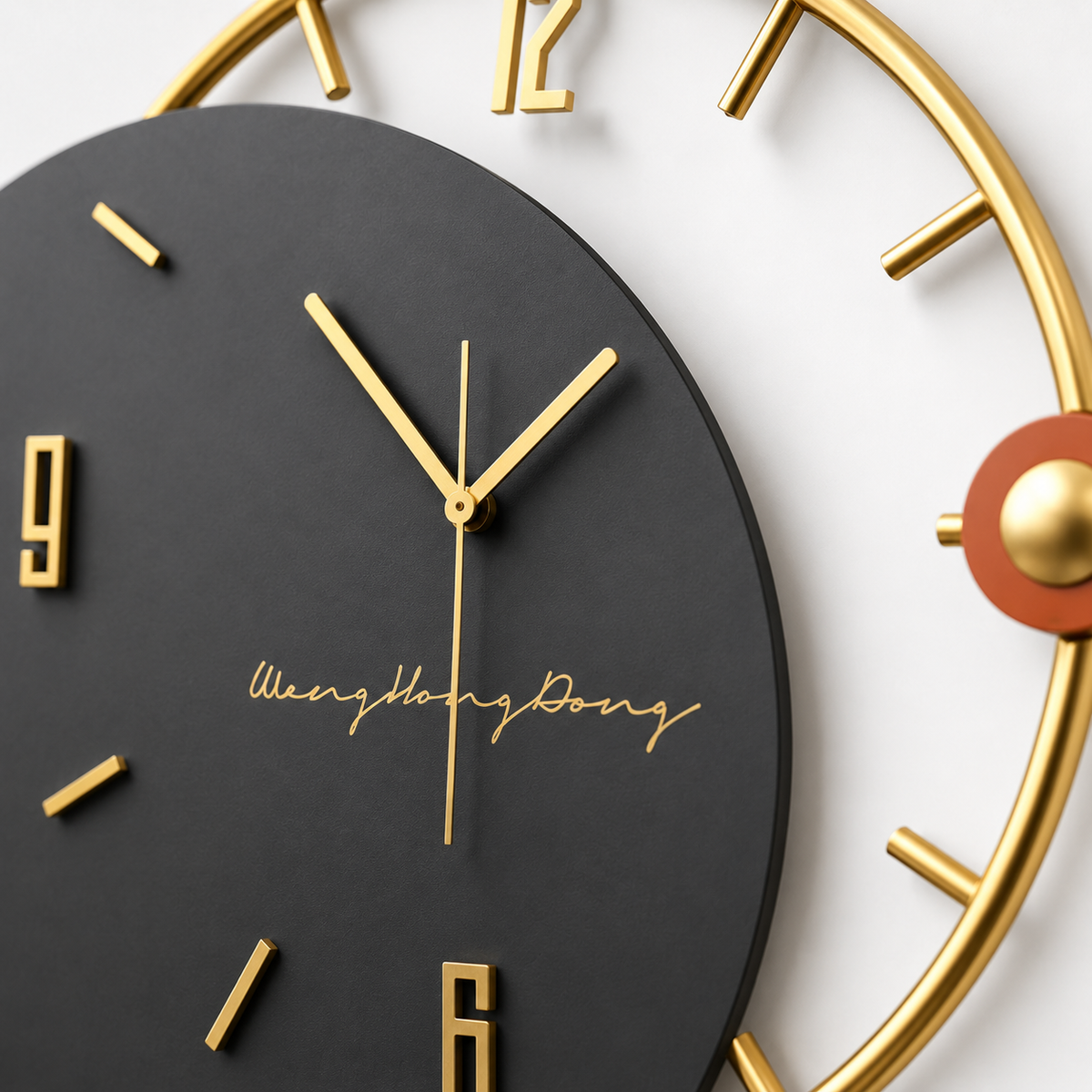 Horloge Murale Métal Pendule Design Nordique 52x68cm