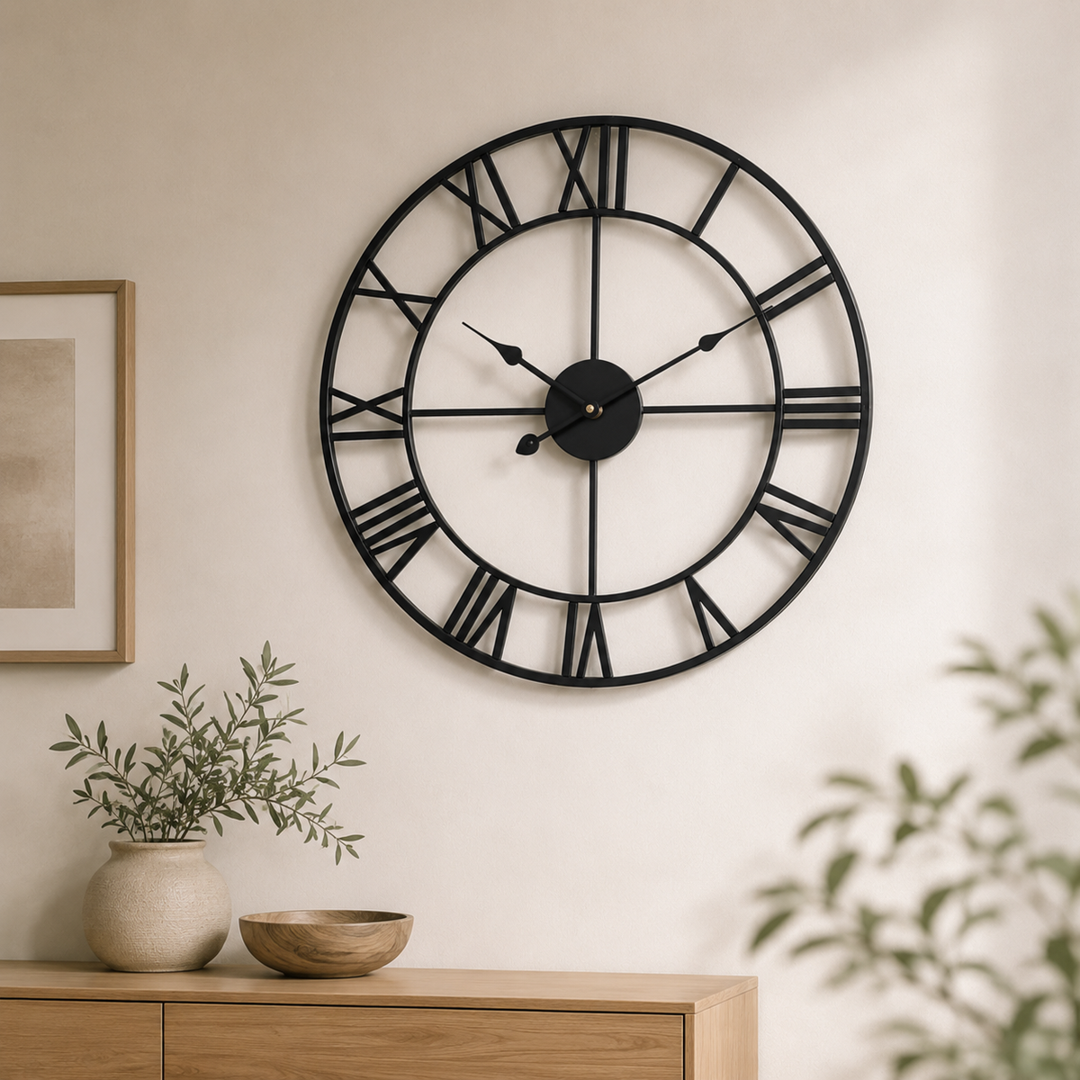 Horloge Murale Métal Vintage 40cm et 60cm Silencieuse 2 Modèles
