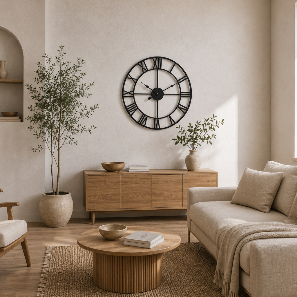 Horloge Murale Métal Vintage 40cm et 60cm Silencieuse 2 Modèles