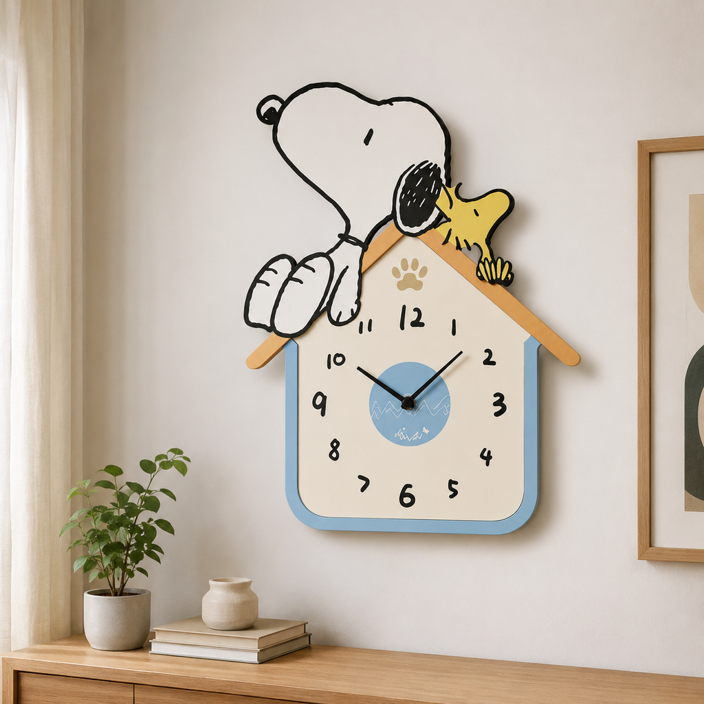 Horloge Murale Enfant Dessin Animé MDF 31–39 cm — 2 Modèles