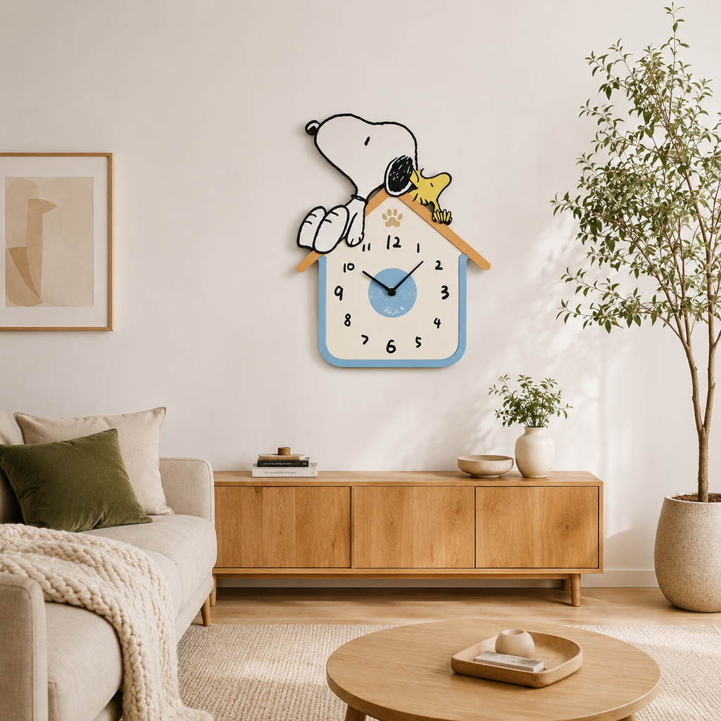 Horloge Murale Enfant Dessin Animé MDF 31–39 cm — 2 Modèles