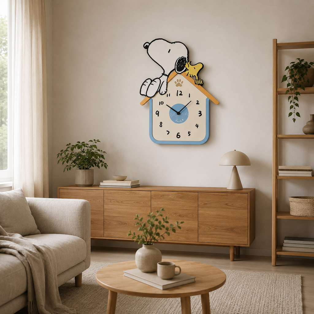 Horloge Murale Enfant Dessin Animé MDF 31–39 cm — 2 Modèles