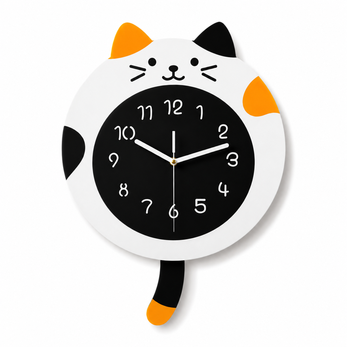 Horloge Murale Chat Acrylique 29,5 × 40 cm Pendule Oscillant Mouvement Quartz — 2 Modèles