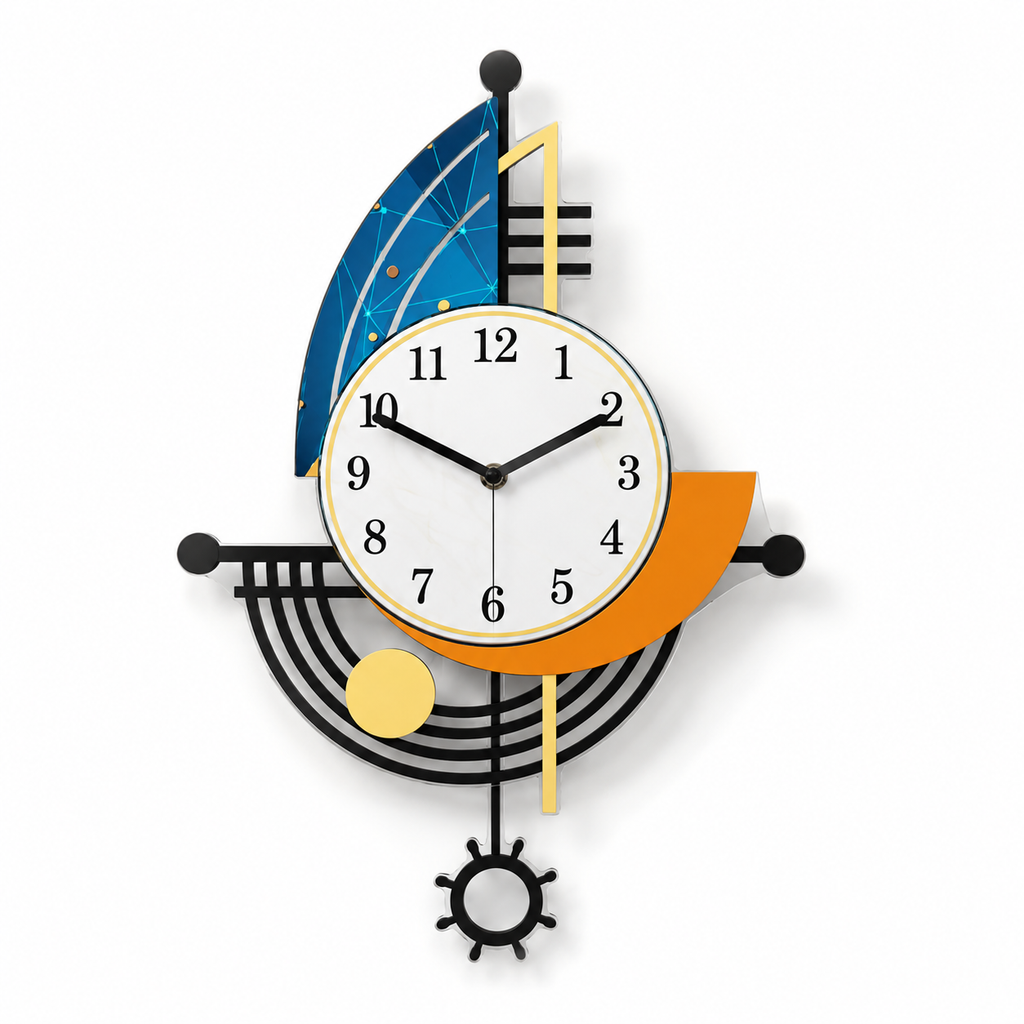 Horloge Murale Design Géométrique Acrylique Pendule