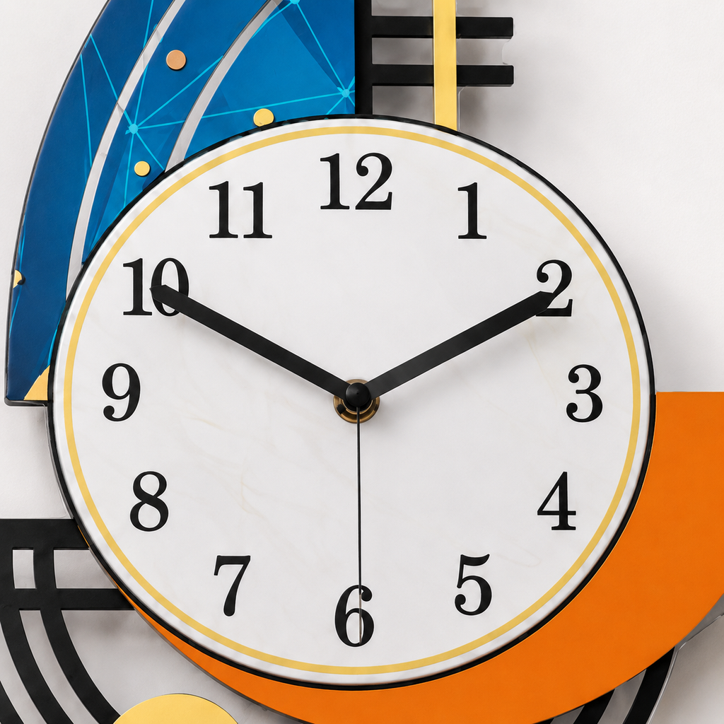 Horloge Murale Design Géométrique Acrylique Pendule