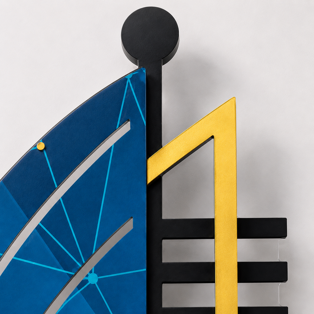 Horloge Murale Design Géométrique Acrylique Pendule