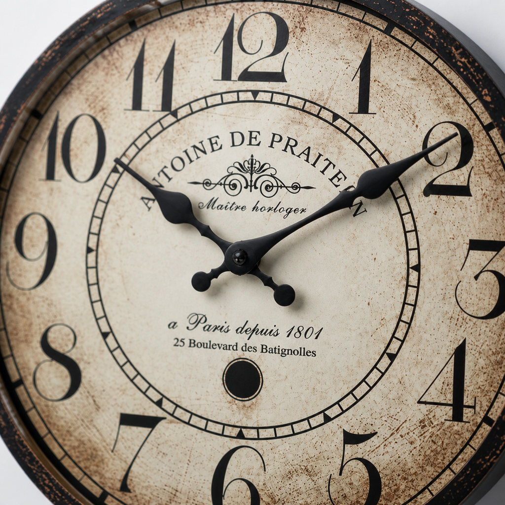Horloge Murale Bois Style Américain Silencieuse — 2 Tailles