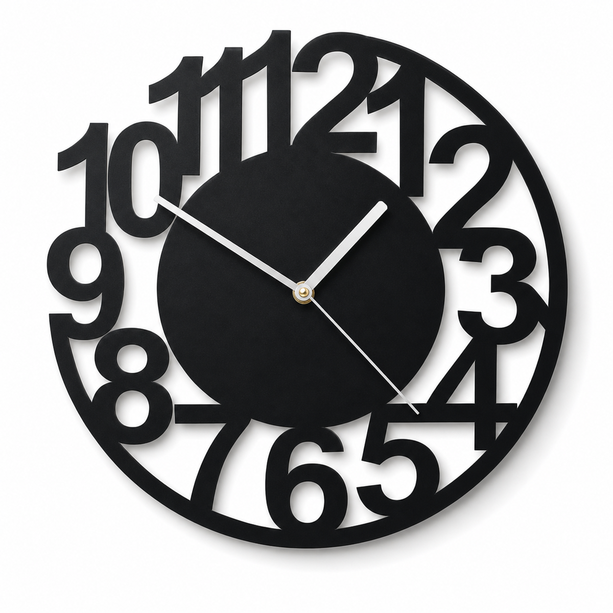 Horloge Murale Acrylique 28 cm Silencieuse Noir