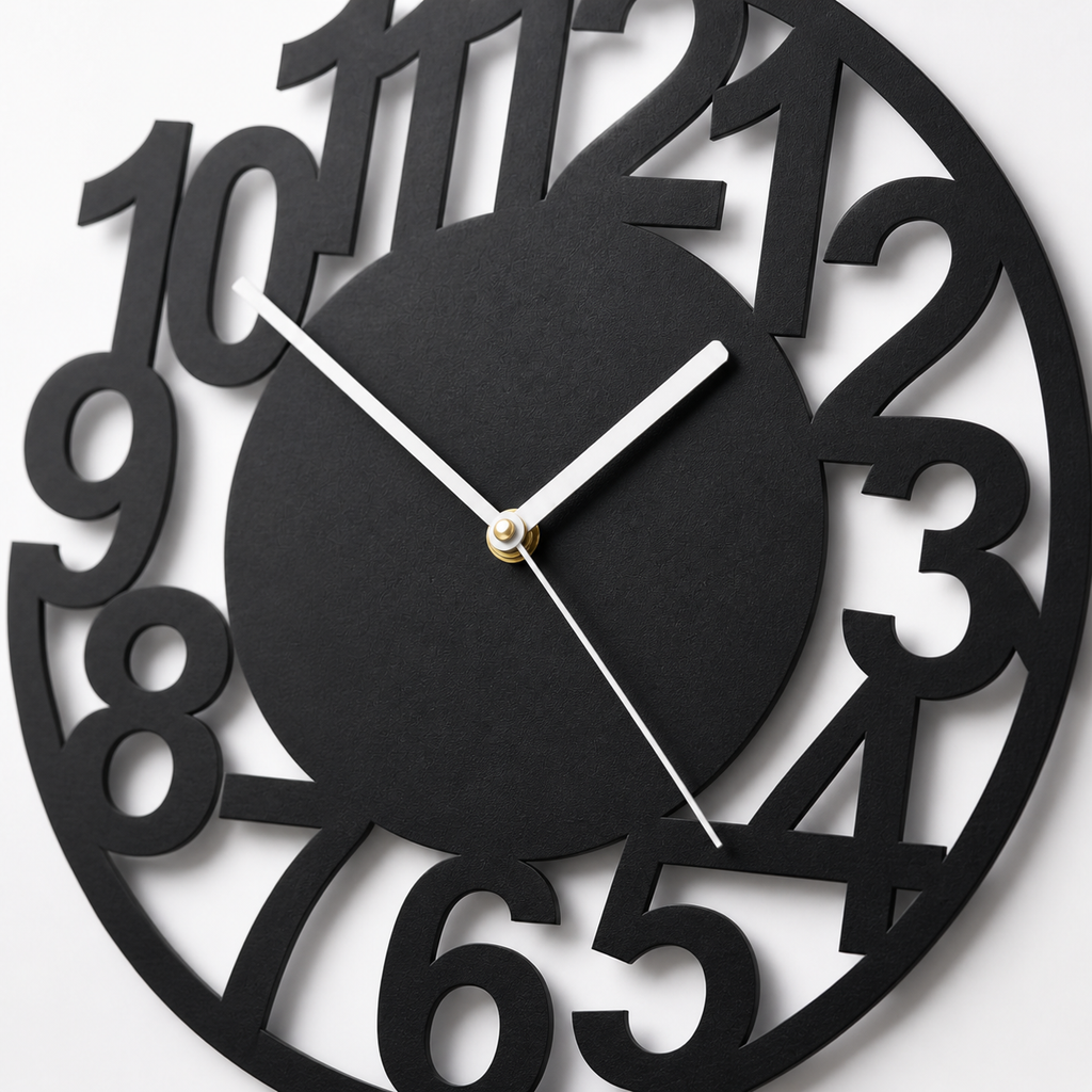 Horloge Murale Acrylique 28 cm Silencieuse Noir