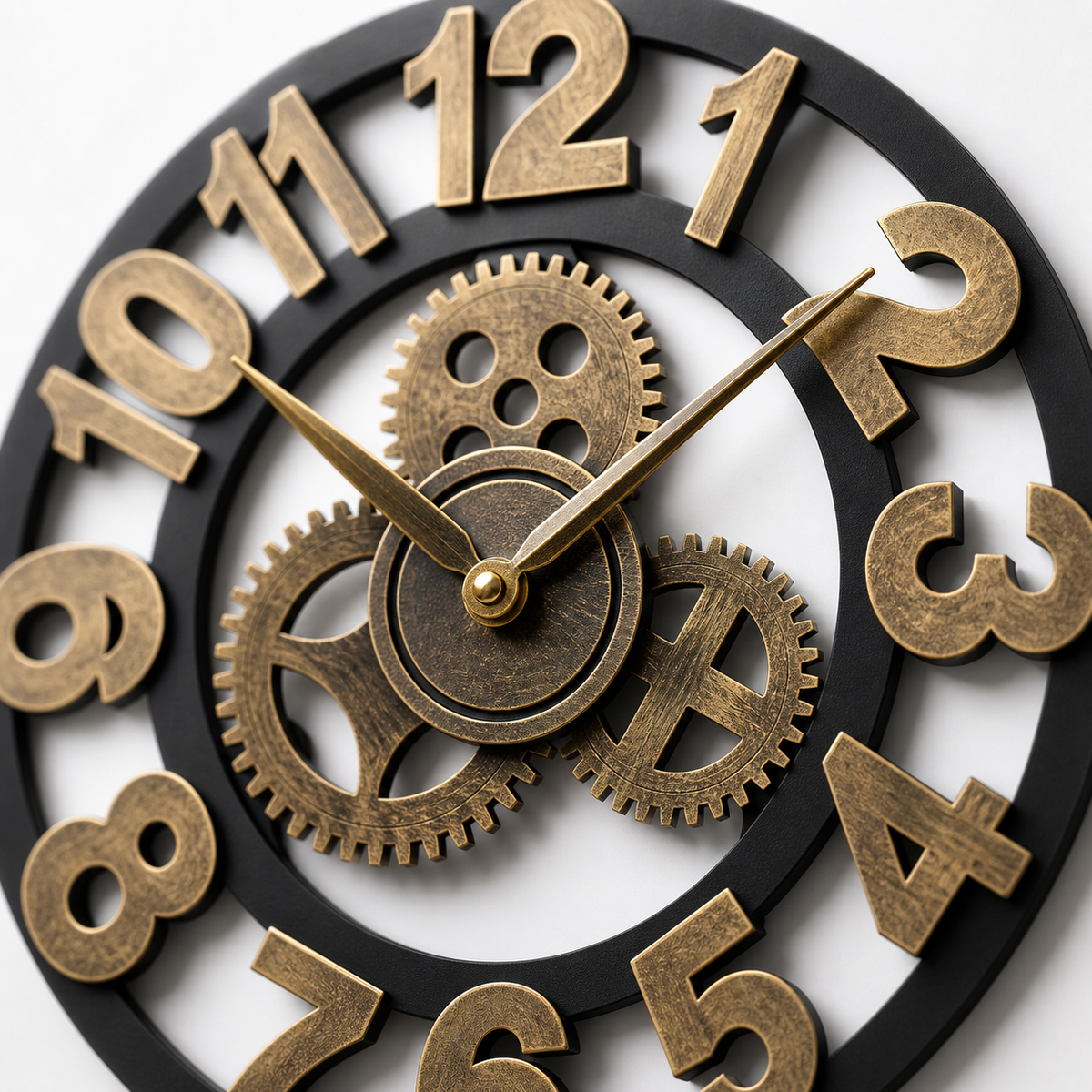 Horloge Murale Bois Engrenages 30–40 cm Silencieuse — 4 Modèles