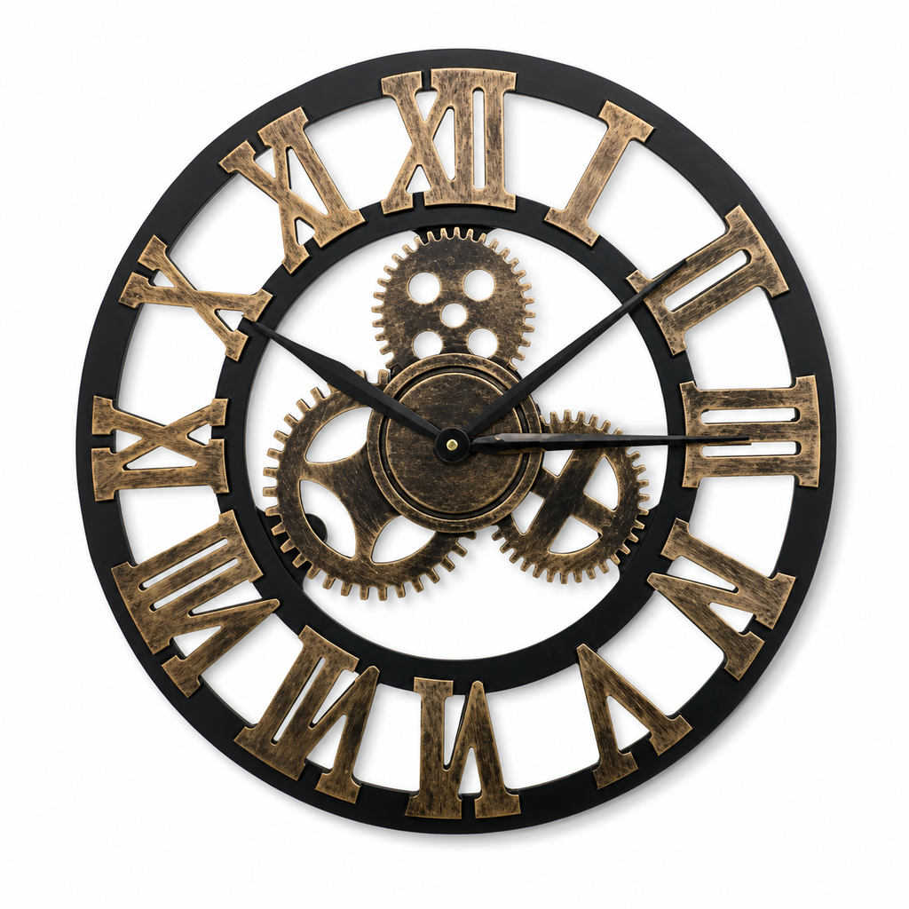 Horloge Murale Bois Engrenages 30–40 cm Silencieuse — 4 Modèles